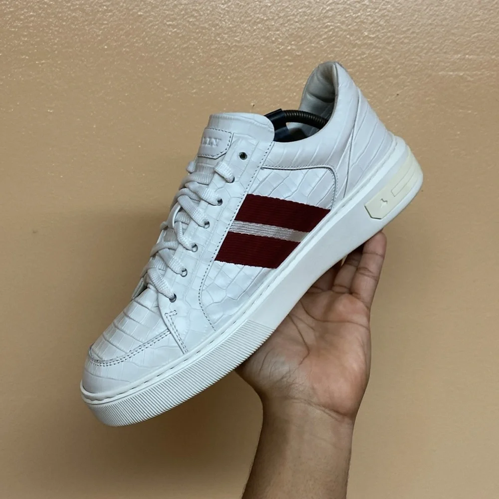 BALLY Moony Croc Embossed Leather Sneakers - Picture 9 of 17
